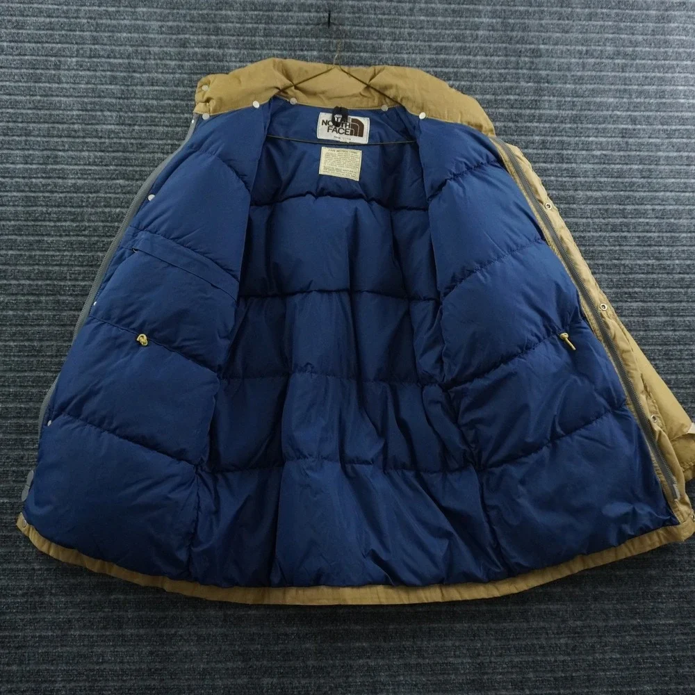 The North Face Down Puffer Parka Mens M Tan Vintage 70s Brown Label Made in USA